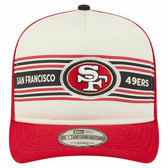 San Francisco 49ers New Era Youth Banner 9FIFTY A-Frame Adjustable Trucker Hat - Cream/Scarlet Hats