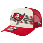 Tampa Bay Buccaneers New Era Youth Banner 9FIFTY A-Frame Adjustable Trucker Hat - Cream/Red Hats