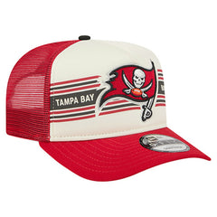 Tampa Bay Buccaneers New Era Youth Banner 9FIFTY A-Frame Adjustable Trucker Hat - Cream/Red Hats