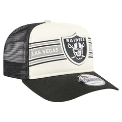Las Vegas Raiders New Era Youth Banner 9FIFTY A-Frame Adjustable Trucker Hat - Cream/Black Hats