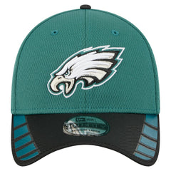 Philadelphia Eagles New Era Visor Hit 39THIRTY Flex Hat - Midnight Green Hats