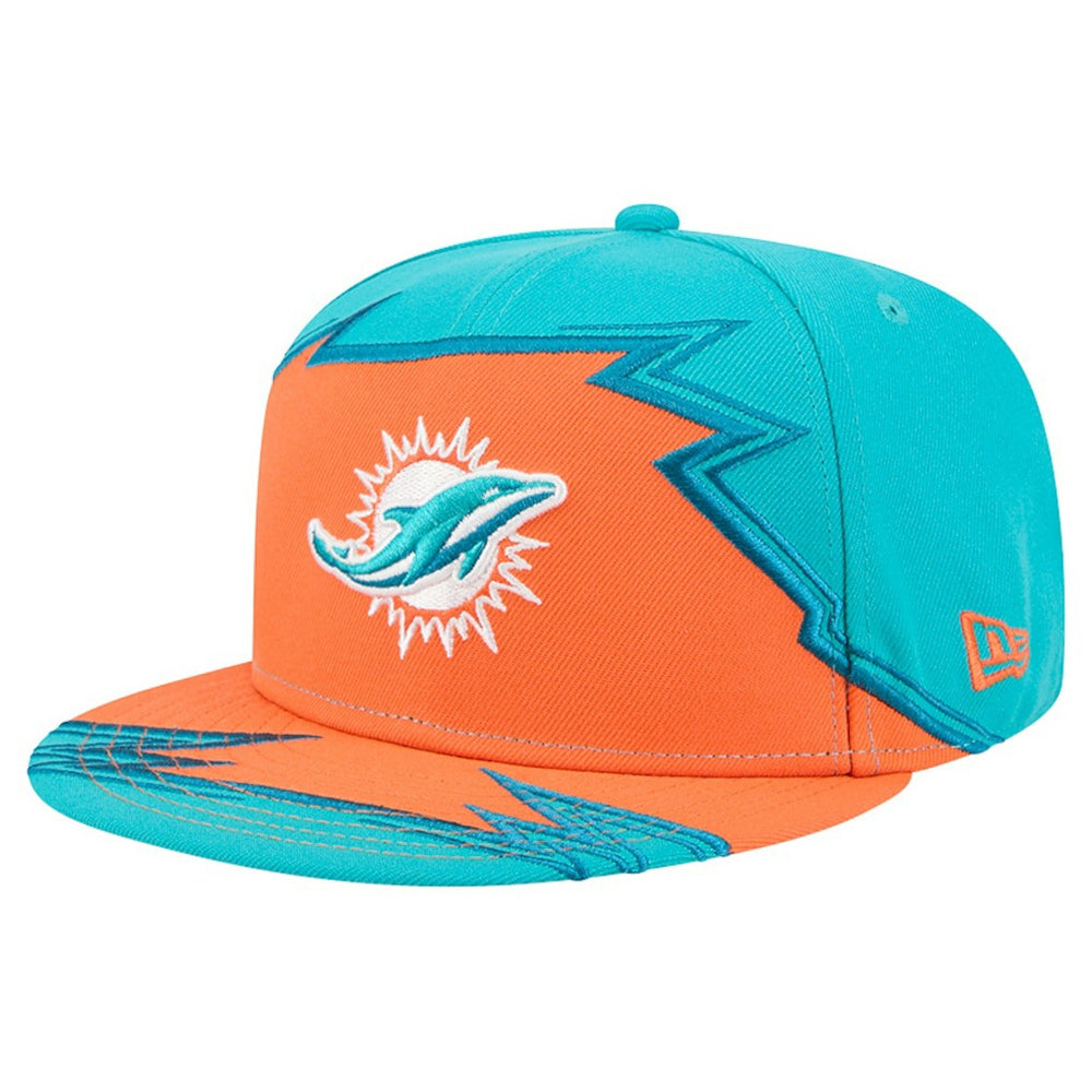 Miami Dolphins New Era Break 59FIFTY Fitted Hat - Aqua/Orange Hats