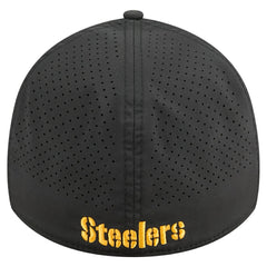 Pittsburgh Steelers New Era Perforated 39THIRTY Flex Hat - Black Hats