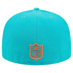 Miami Dolphins New Era Tri-Hit 59FIFTY Fitted Hat - Aqua Hats