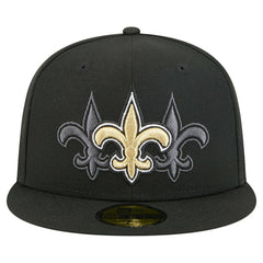 New Orleans Saints New Era Tri-Hit 59FIFTY Fitted Hat - Black Hats
