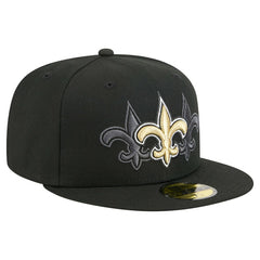 New Orleans Saints New Era Tri-Hit 59FIFTY Fitted Hat - Black Hats