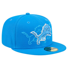 Detroit Lions New Era Tri-Hit 59FIFTY Fitted Hat - Blue Hats