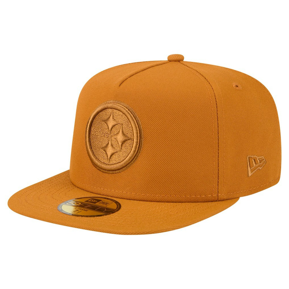 Pittsburgh Steelers New Era Color Pack A-Frame 59FIFTY Fitted Hat - Brown Hats