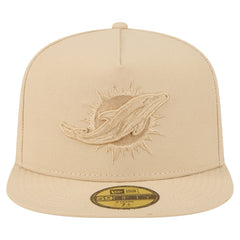 Miami Dolphins New Era Color Pack A-Frame 59FIFTY Fitted Hat - Light Beige Hats
