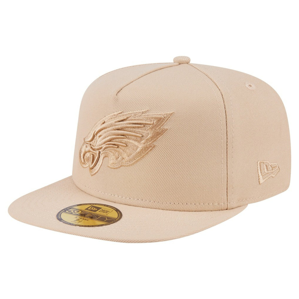 Philadelphia Eagles New Era Color Pack A-Frame 59FIFTY Fitted Hat - Light Beige Hats