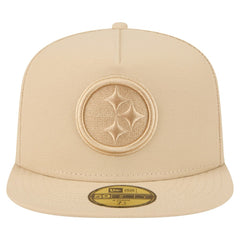 Pittsburgh Steelers New Era Color Pack A-Frame 59FIFTY Fitted Hat - Beige Hats
