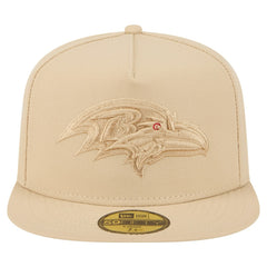 Baltimore Ravens New Era Color Pack A-Frame 59FIFTY Fitted Hat - Beige Hats