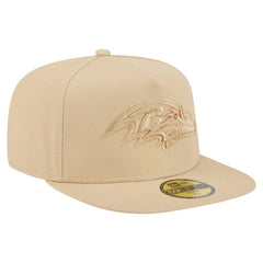 Baltimore Ravens New Era Color Pack A-Frame 59FIFTY Fitted Hat - Beige Hats