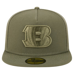 Cincinnati Bengals New Era Color Pack A-Frame 59FIFTY Fitted Hat - Olive Hats
