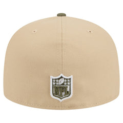 Minnesota Vikings New Era Color Pack A-Frame 59FIFTY Fitted Hat - Light Beige/Olive Hats