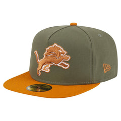 Detroit Lions New Era Color Pack A-Frame 59FIFTY Fitted Hat - Olive/Brown Hats