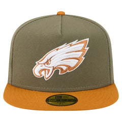 Philadelphia Eagles New Era Color Pack A-Frame 59FIFTY Fitted Hat - Olive/Brown Hats