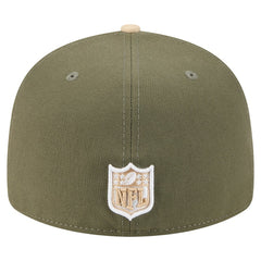 Washington Commanders New Era Two-Tone Color Pack Split Panel 59FIFTY Fitted Hat - Light Beige/Olive Hats