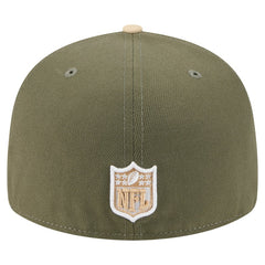 Las Vegas Raiders New Era Two-Tone Color Pack Split Panel 59FIFTY Fitted Hat - Light Beige/Olive Hats