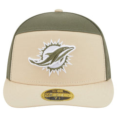 Miami Dolphins New Era Two-Tone Color Pack Split Panel 59FIFTY Fitted Hat - Light Beige/Olive Hats