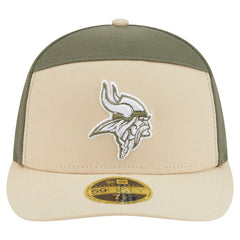 Minnesota Vikings New Era Two-Tone Color Pack Split Panel 59FIFTY Fitted Hat - Light Beige/Olive Hats