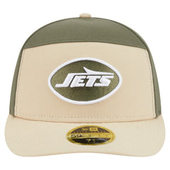 New York Jets New Era Two-Tone Color Pack Split Panel 59FIFTY Fitted Hat - Light Beige/Olive Hats