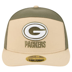 Green Bay Packers New Era Two-Tone Color Pack Split Panel 59FIFTY Fitted Hat - Light Beige/Olive Hats