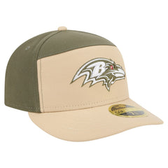 Baltimore Ravens New Era Color Pack Split Panel 59FIFTY Fitted Hat - Light Beige/Olive Hats