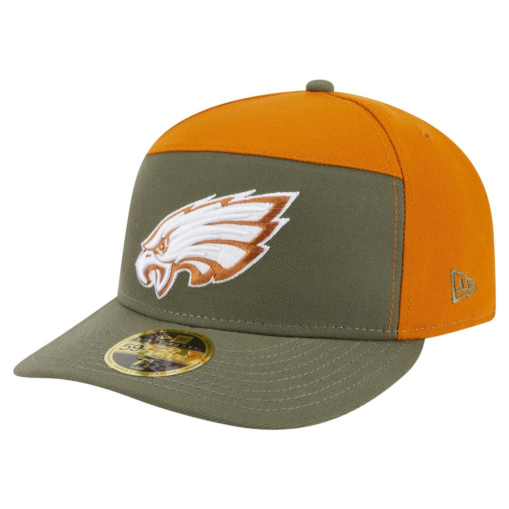 Philadelphia Eagles New Era Two-Tone Color Pack Split Panel 59FIFTY Fitted Hat - Olive/Brown Hats