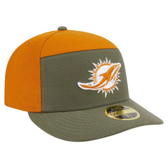Miami Dolphins New Era Two-Tone Color Pack Split Panel 59FIFTY Fitted Hat - Olive/Brown Hats