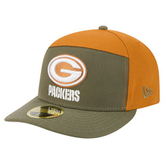 Green Bay Packers New Era Two-Tone Color Pack Split Panel 59FIFTY Fitted Hat - Olive/Brown Hats