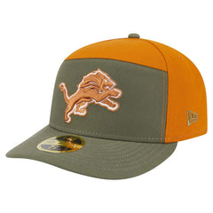 Detroit Lions New Era Two-Tone Color Pack Split Panel 59FIFTY Fitted Hat - Olive/Brown Hats