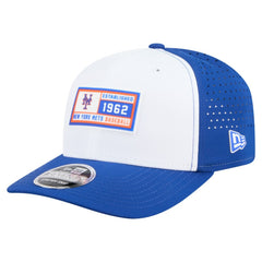New York Mets New Era Established Patch 9SEVENTY Adjustable Hat - White/Royal Hats