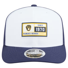 Milwaukee Brewers New Era Established Patch 9SEVENTY Adjustable Hat - White/Navy Hats