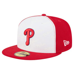 Philadelphia Phillies New Era Repeat 59FIFTY Fitted Hat - White/Red Hats