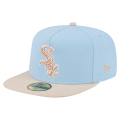 Chicago White Sox New Era Two-Tone Color Pack A-Frame 59FIFTY Fitted Hat - Light Blue/Cream Hats