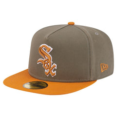 Chicago White Sox New Era Two-Tone Color Pack A-Frame 59FIFTY Fitted Hat - Olive/Orange Hats