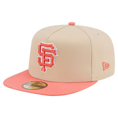 San Francisco Giants New Era Two-Tone Color Pack A-Frame 59FIFTY Fitted Hat - Light Beige/Coral Hats