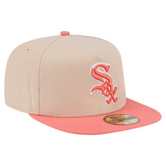 Chicago White Sox New Era Two-Tone Color Pack A-Frame 59FIFTY Fitted Hat - Light Beige/Coral Hats