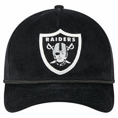 Las Vegas Raiders New Era Cord Corduroy 9FORTY A-Frame Adjustable Hat - Black Hats
