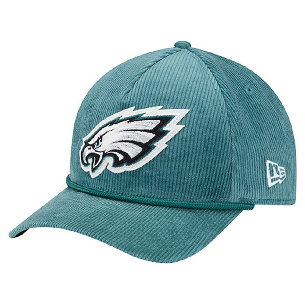 Philadelphia Eagles New Era Cord Corduroy 9FORTY A-Frame Adjustable Hat - Midnight Green Hats