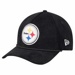 Pittsburgh Steelers New Era Cord Corduroy 9FORTY A-Frame Adjustable Hat - Black Hats