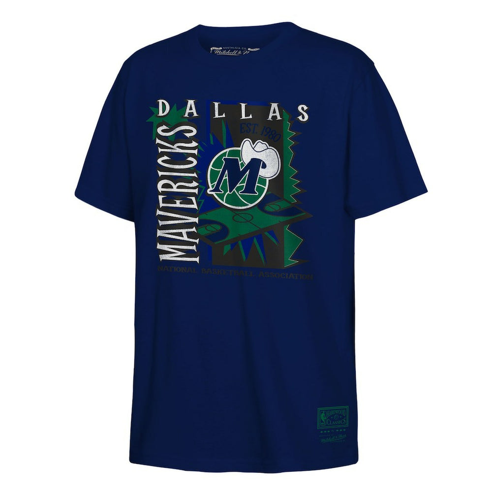 Dallas Mavericks Youth Retro '90s Poster T-Shirt Navy - Mitchell & Ness