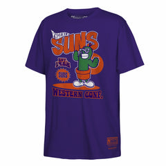 Phoenix Suns Youth Retro Mascot Script T-Shirt Purple - Mitchell & Ness