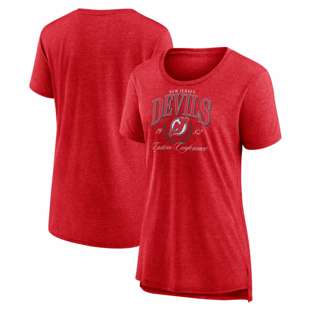 New Jersey Devils Women's Reign Supreme Tri-Blend T-Shirt - Red | US 202742555
