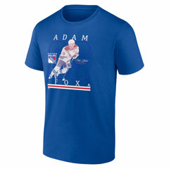 Adam Fox New York Rangers Player Show T-Shirt - Blue | US 202742565
