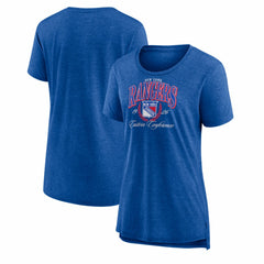New York Rangers Women's Reign Supreme Tri-Blend T-Shirt - Blue | US 202742568