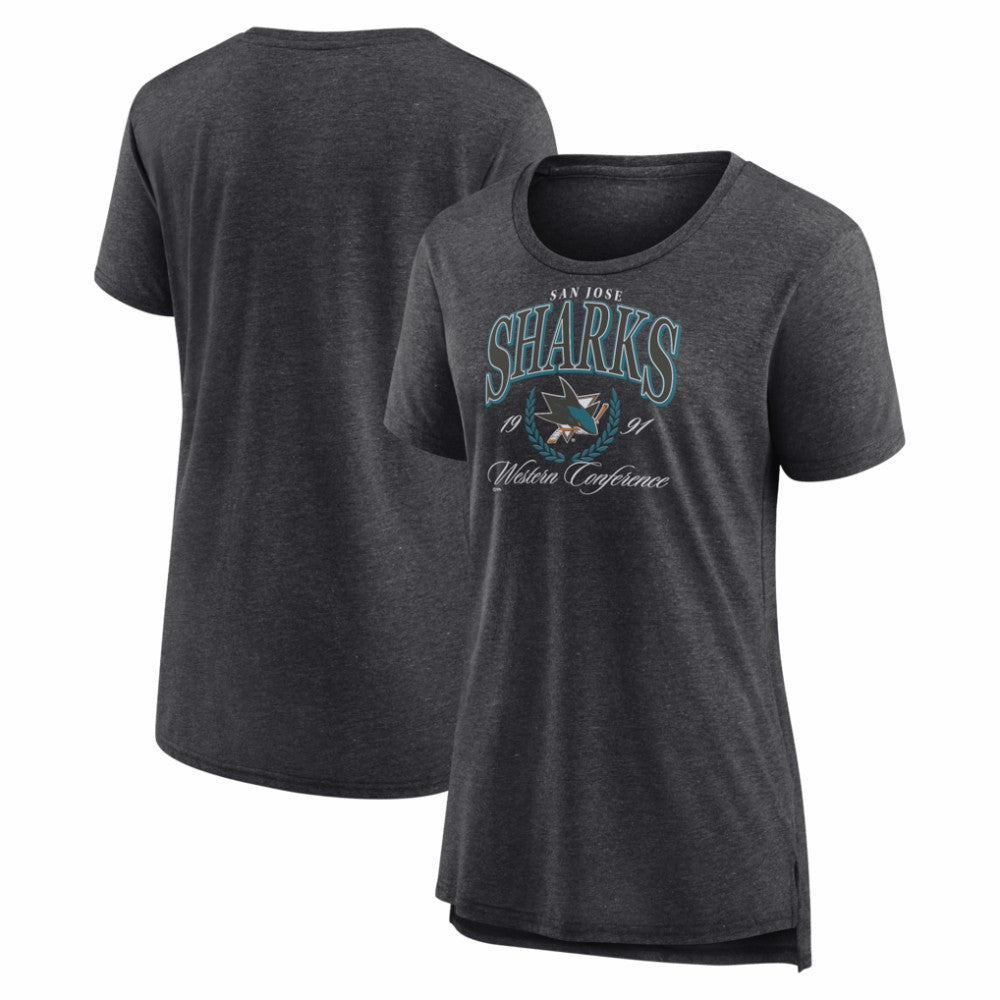San Jose Sharks Women's Reign Supreme Tri-Blend T-Shirt - Gray | US 202742590