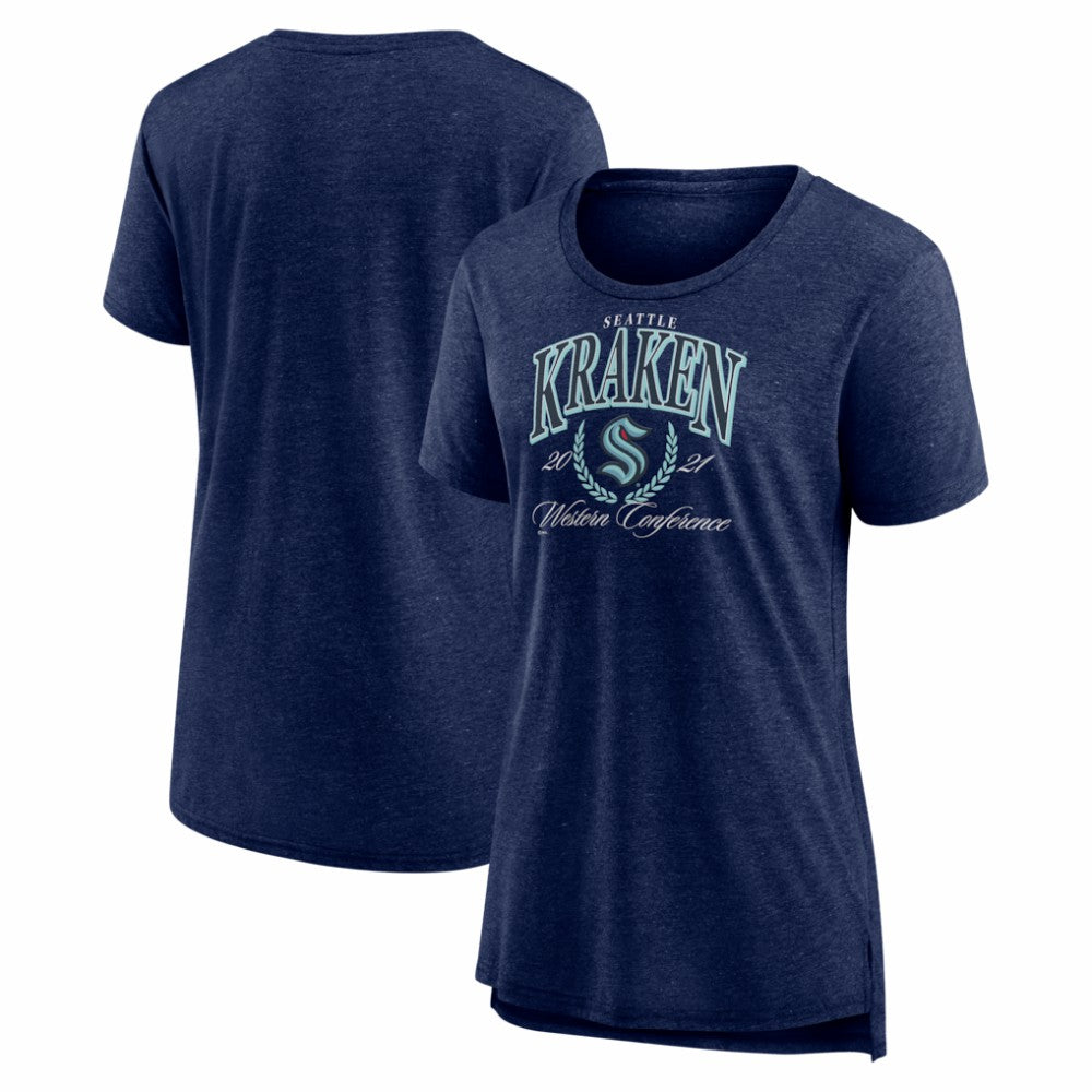 Seattle Kraken Women's Reign Supreme Tri-Blend T-Shirt - Deep Sea Blue | US 202742593