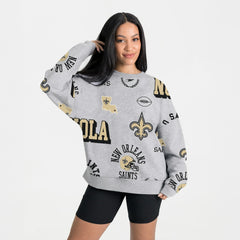 New Orleans Saints Gameday Couture Women's Always On Repeat Fleece Sweatshirt - Heather Gray Sweatshirts
